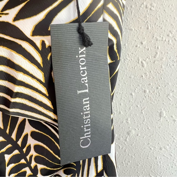 Christian Lacroix Botanical Print Keyhole Satin Mini Cocktail Dress Sz XS NWT - Picture 15 of 16